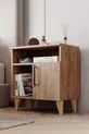Table de chevet à 2 compartiments avec porte, en pin Atlantique