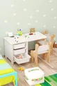 Ensemble table et chaises pour enfants - Table de travail pour enfants avec 3 paniers, table d'activités, double chaise Dino effaçable