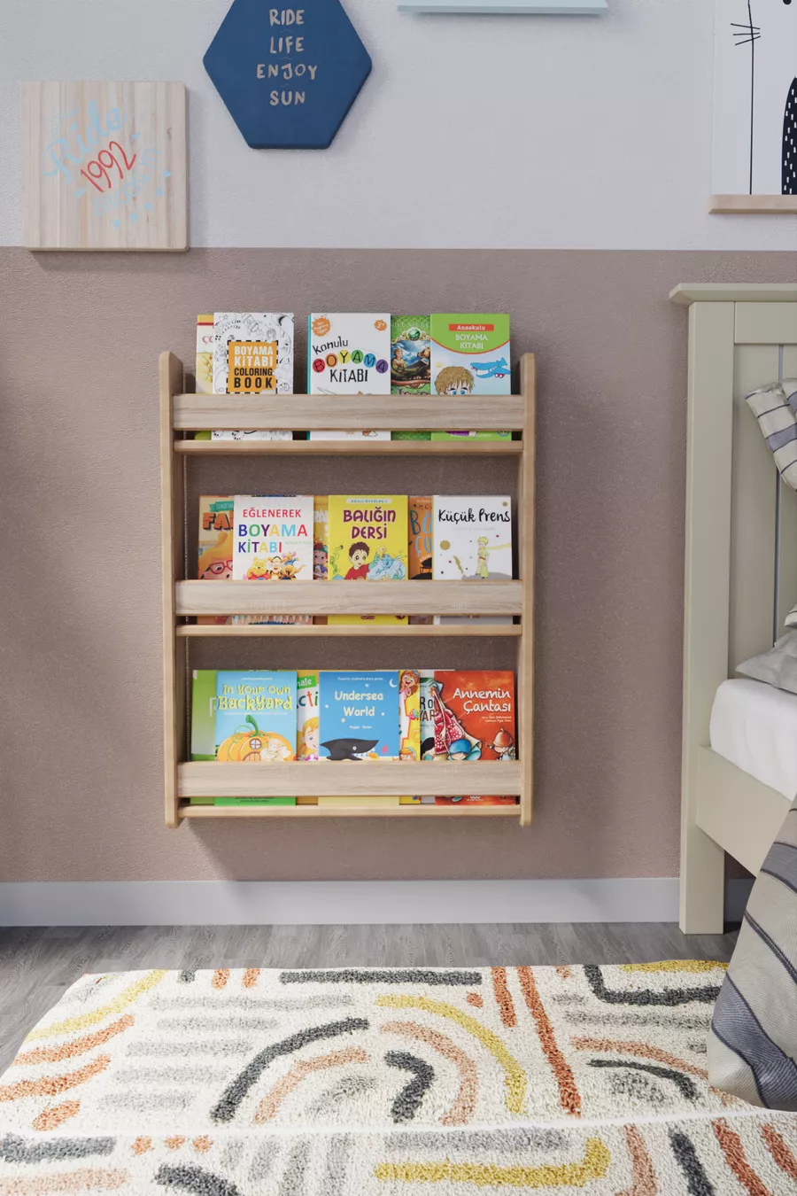 Bibliothèque pour enfants Montessori à 3 étagères Cm - Sonoma