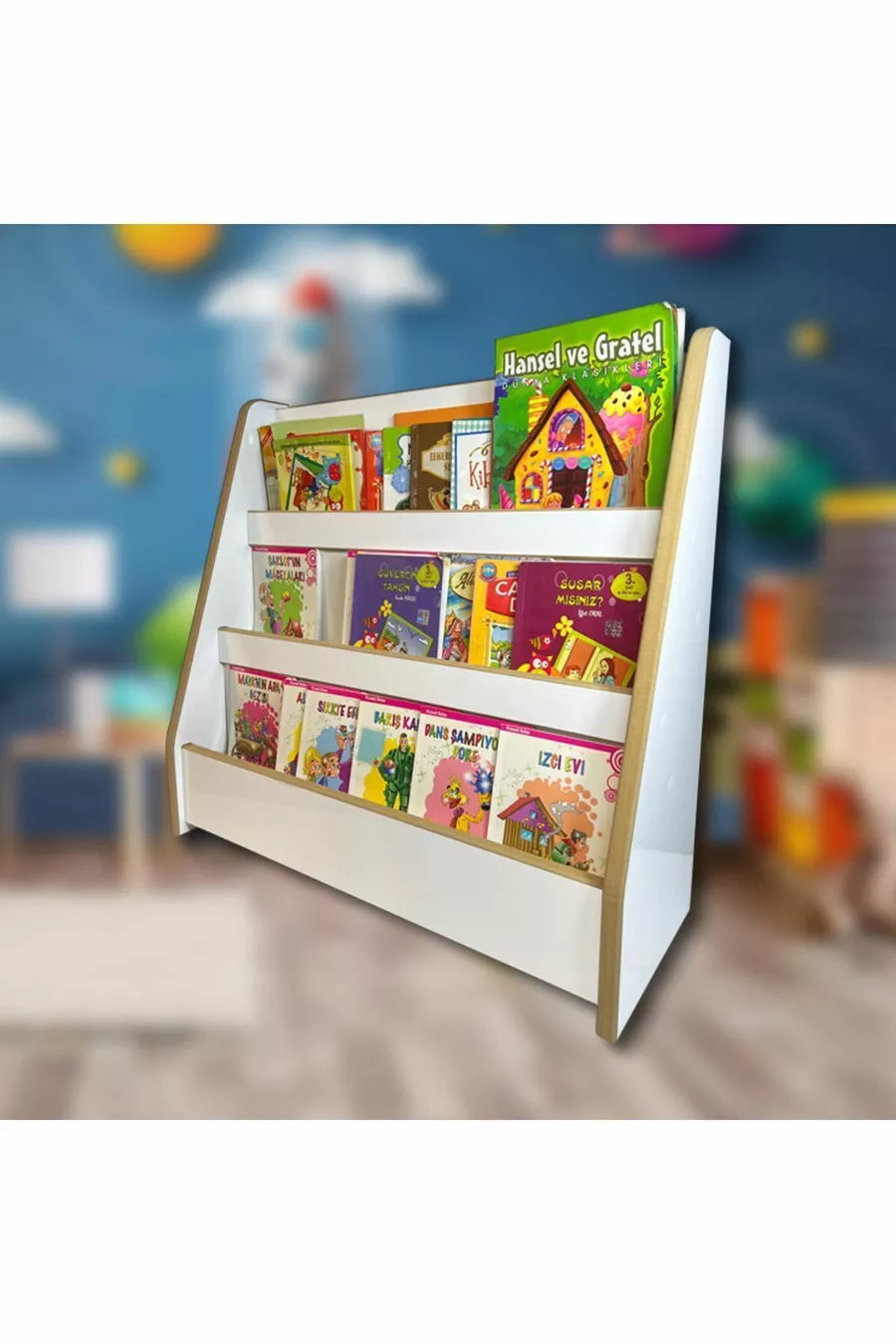 Melis Libreria a 3 Ripiani - Camera dei Giochi per Bambini e Neonati, Libreria Montessori Melis a 3 Ripiani