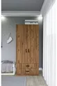 Armoire à vêtements Yaman  cm pin de l'Atlantique avec 2 portes et 2 tiroirs - Garde-robe
