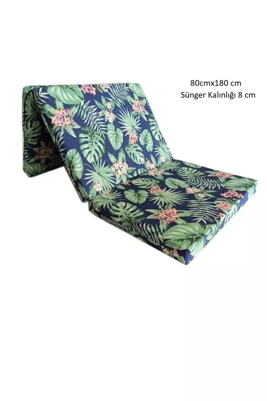 Lit pliant simple avec matelas en mousse cm Gris Mousse épaisse Bleu Vert