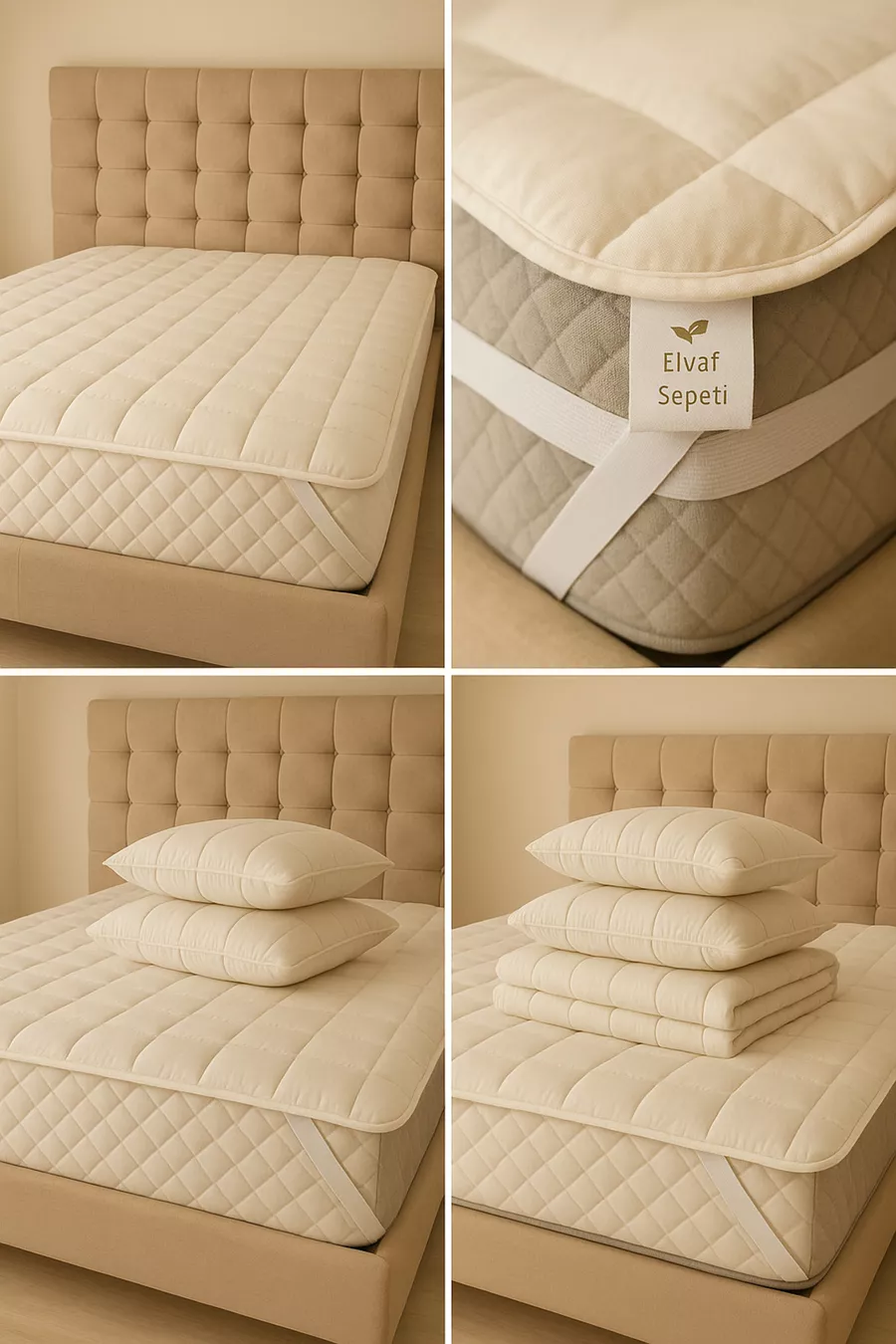Four-Corner Elastic Quilted Wool-Filled Sleep Pad