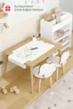 Table d'activité en bois avec 2 chaises, résistante à l'eau pour enfants