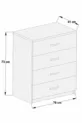 Ae Açelya Commode de luxe à 4 tiroirs Sonoma