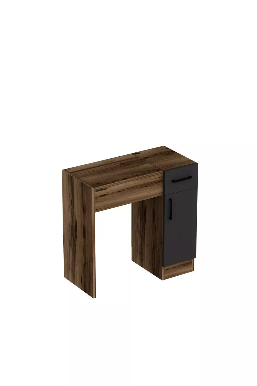 Make-up tafel met spiegel en kast, kleur walnoot, antraciet - Inci met 4 verschillende kleurkeuzes