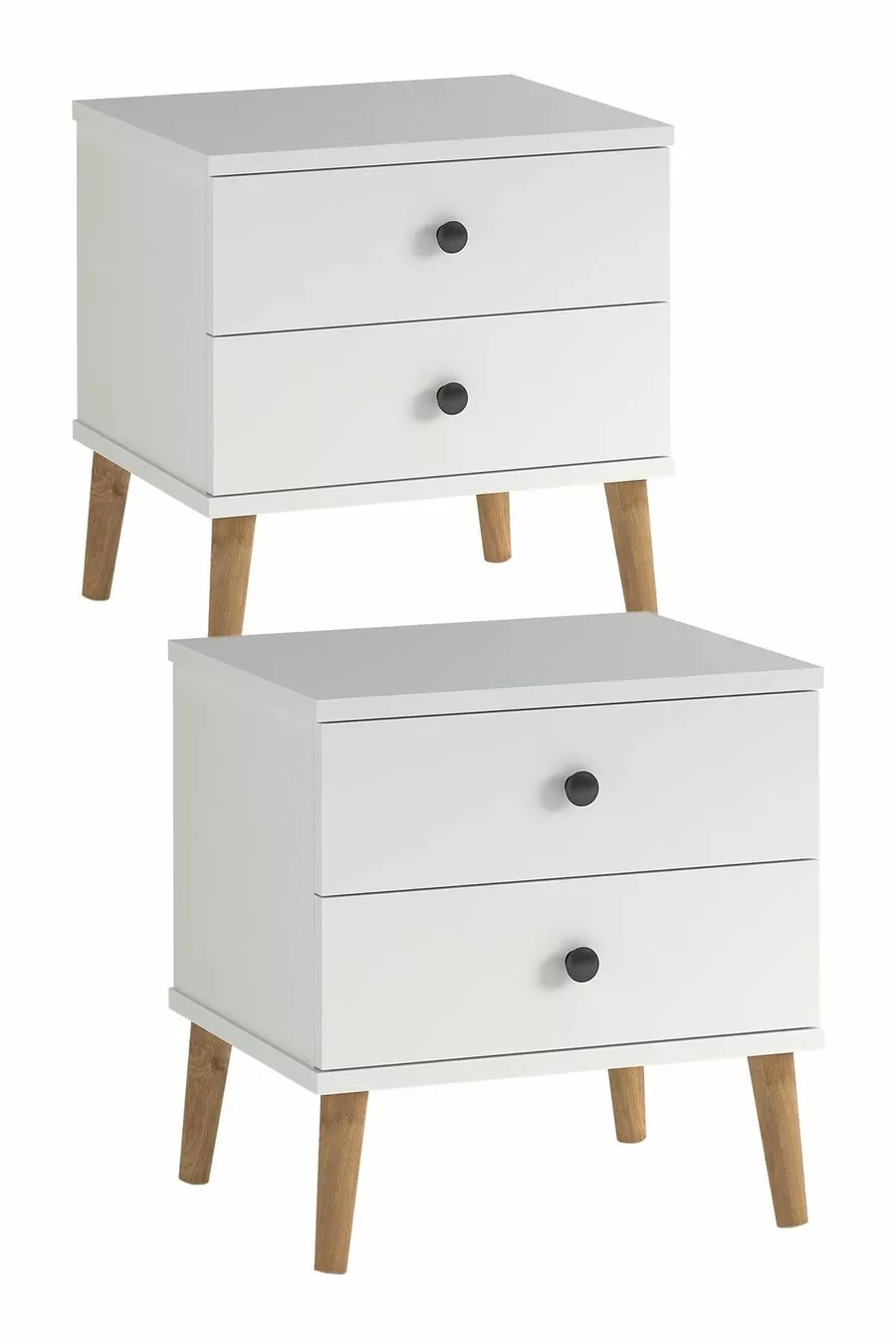 Chevet Luce avec tiroirs, ensemble de 2