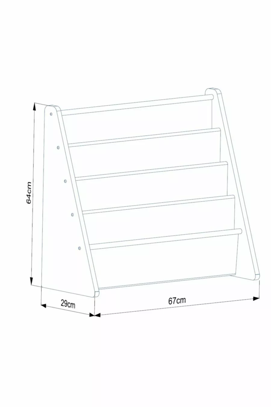 Bibliothèque en tissu Montessori pour maternelle, école, chambre d'enfant, en bois, lavable, blanc