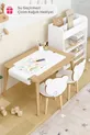 Table d'activité en bois avec 2 chaises, résistante à l'eau pour enfants