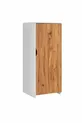 Bunk Bed, Litera Bunk Bed Wardrobe Desk, White-Dark Walnut 1 Comfort Mattress