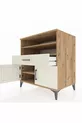 Commode Kronos 3 étagères 1 tiroir 2 portes Pin-Gris