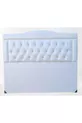 Titre Lit Double Modèle Cuir Synthétique Tissu Blanc Matelassé Rembourré Fait Main