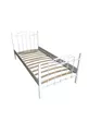 Letto singolo in ferro battuto Hatkus - bianco (con doghe in legno)