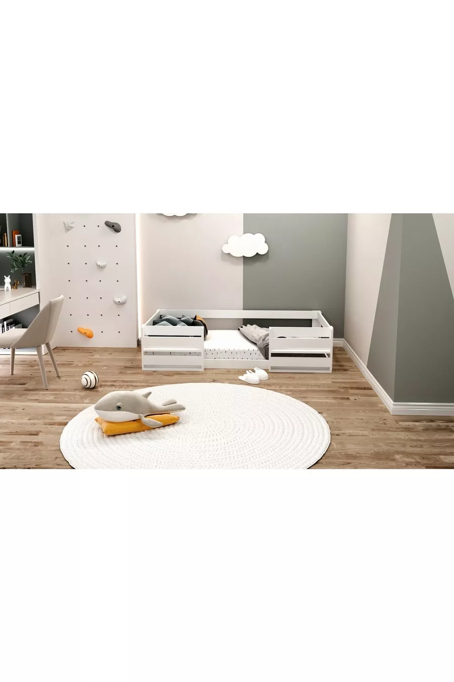 Vega Montessori MDF Boekenkast Bed Wit Geschikt voor Matras M