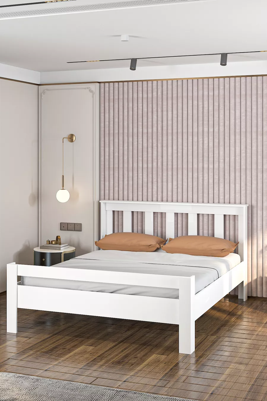 Neue Still MDF-Bettgestelle Kompatibel mit Einzel- und Doppelbetten, Einfache Montage