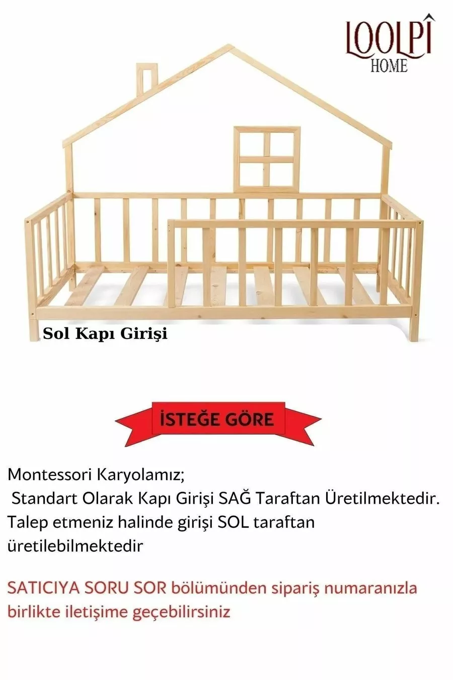 – Lit Montessori Unisexe pour Bébé et Enfant en Bois Naturel