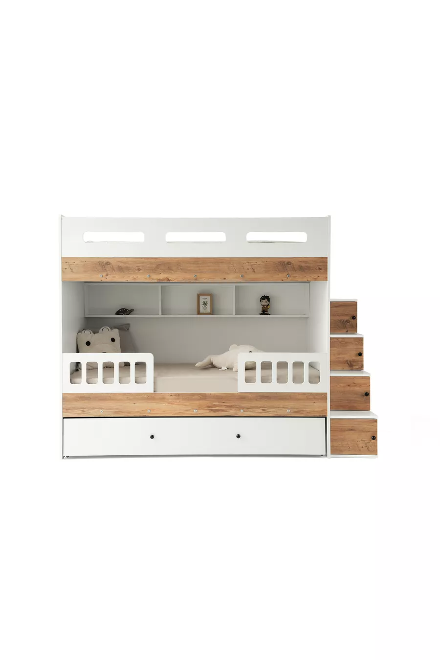Berlin Ranza / Beyaz-çam / 3 Yatak Bölümü Ve Dolaplı Merdiven / % MDF