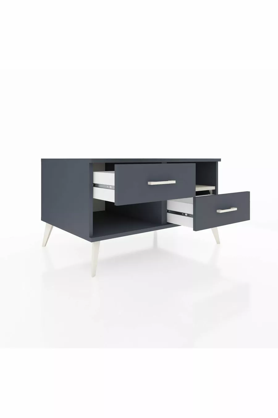 Kronos Dresser Single Shelf 2 Drawers Anthracite-Pebble/Anthracite