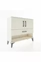 Commode Arges 2 étagères, 1 tiroir, 2 portes, Pierre de lune-Pierres de lune