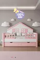 % Materiale MDF Letto Montessori per Bambini con Baldacchino, Rosa