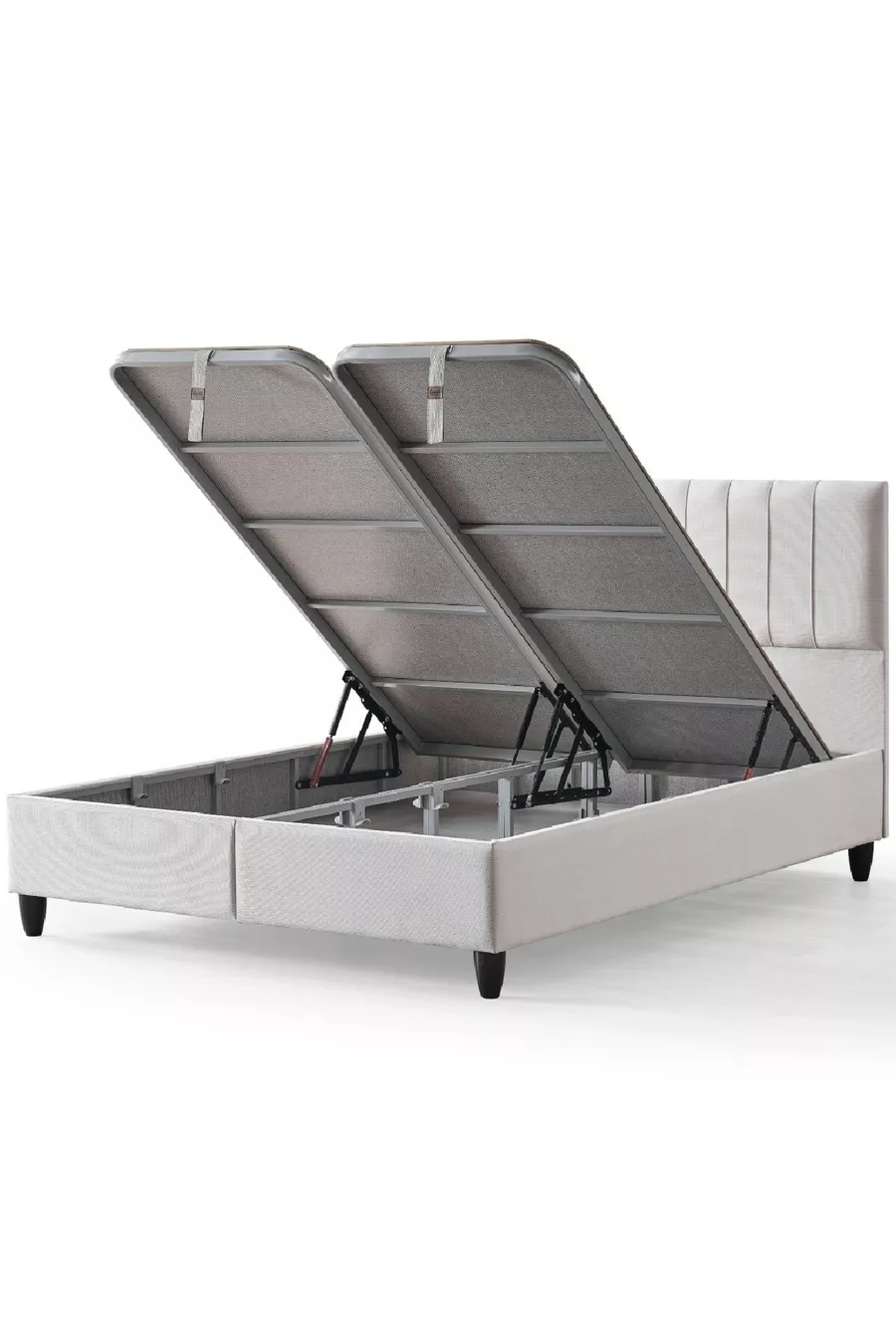 Ensemble 3 pièces Zambak Modèle Lit Double Orthopédique Complet avec Sommier à Lattes et Tête de Lit