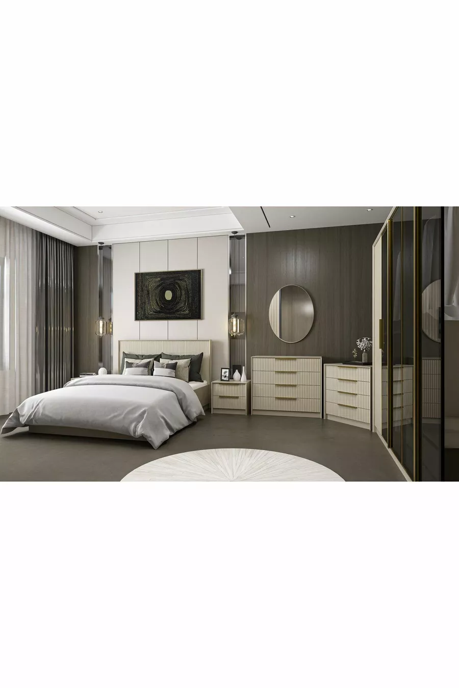 Спальный гарнитур Kale Luxe - песчаник - набор 2