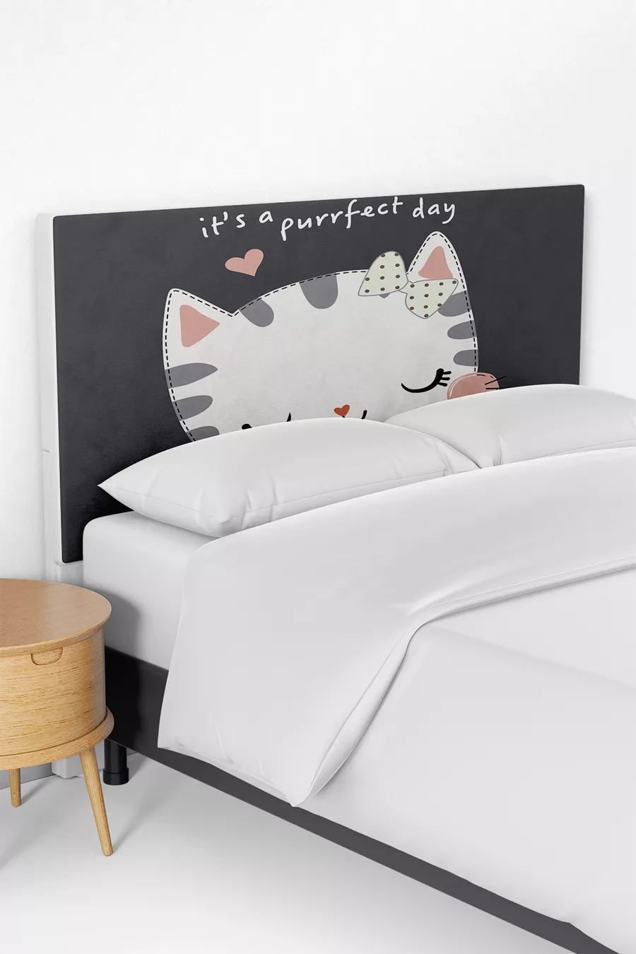 Schattige Kat Patroon Kinderbed Boxspring Hoofdeinde Hoes