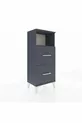 Arges Nightstand Single Shelf 2 Drawers Anthracite-Anthracite