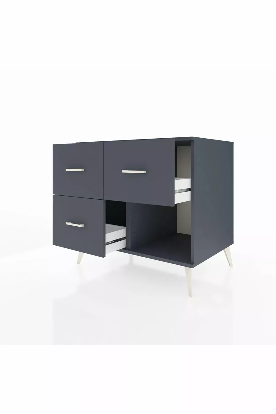 Commode Kronos 3 tiroirs Anthracite-Anthracite