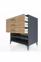 Commode Kronos à une étagère et trois tiroirs Anthracite-Pin