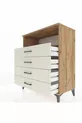 Commode Hyperion à un seul étagère et 4 tiroirs en pin-onyx