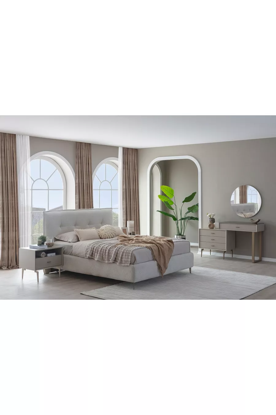 PANDOR NOX BEDROOM SET, CREAM