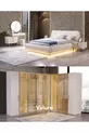 Tress Schlafzimmer Set (9-türiger Eckschrank + Kommode + Nachttisch + Bettgestell)