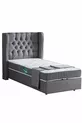 Ensemble de lit Comfort Riga avec sommier simple et tête de lit, gris