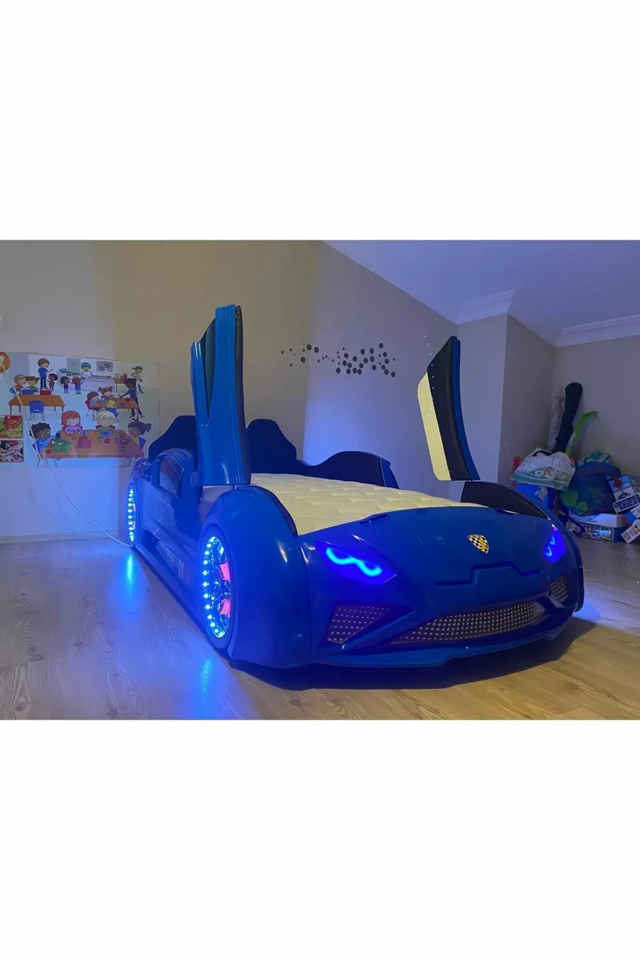Supercarbeds - Rs - BMW - Lit voiture Lit Voiture - Extrême - Portes s'ouvrant vers le haut - Bleu