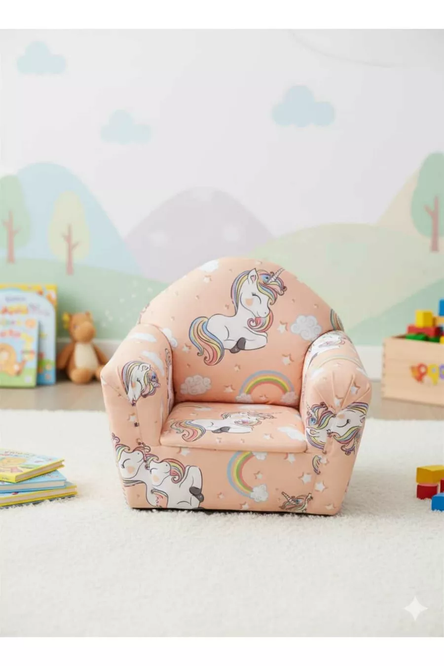 Roze Kinderstoel met Eenhoornprint