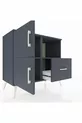 Commode Hyperion 2 étagères 1 tiroir 2 portes Anthracite-Anthracite