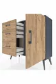 Commode Arges avec une seule étagère, 3 tiroirs et une porte, Anthracite-Pin