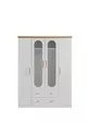 Lit superposé Ranza, lit superposé Vita Bohem avec tiroirs blanc, armoire à 4 portes, 2 matelas Comfort