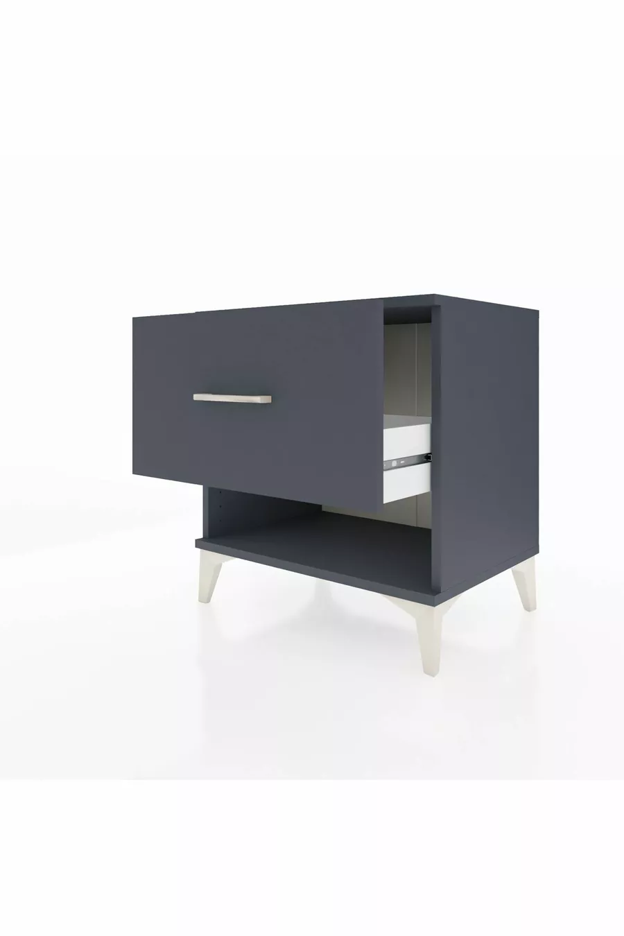 Comodino Hyperion con un cassetto Antracite-Antracite