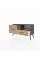 Commode Arges à une étagère et 2 tiroirs Anthracite-Pin