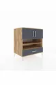 Kronos Dresser with 4 Shelves, 1 Drawer, 2 Doors, Pine-Anthracite