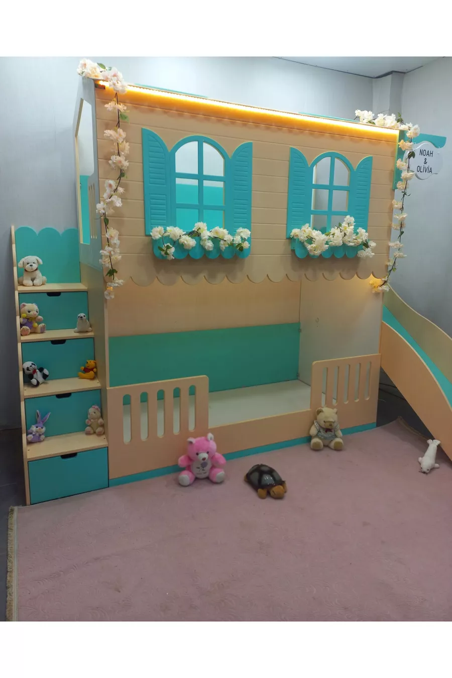 Alaçatı Bunk Bed with Slide