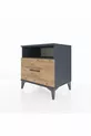 Commode Hyperion à une étagère et un tiroir Anthracite-Cèdre