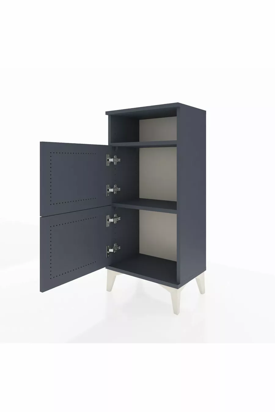 Table de chevet Arges à une étagère et deux portes Anthracite-Anthracite