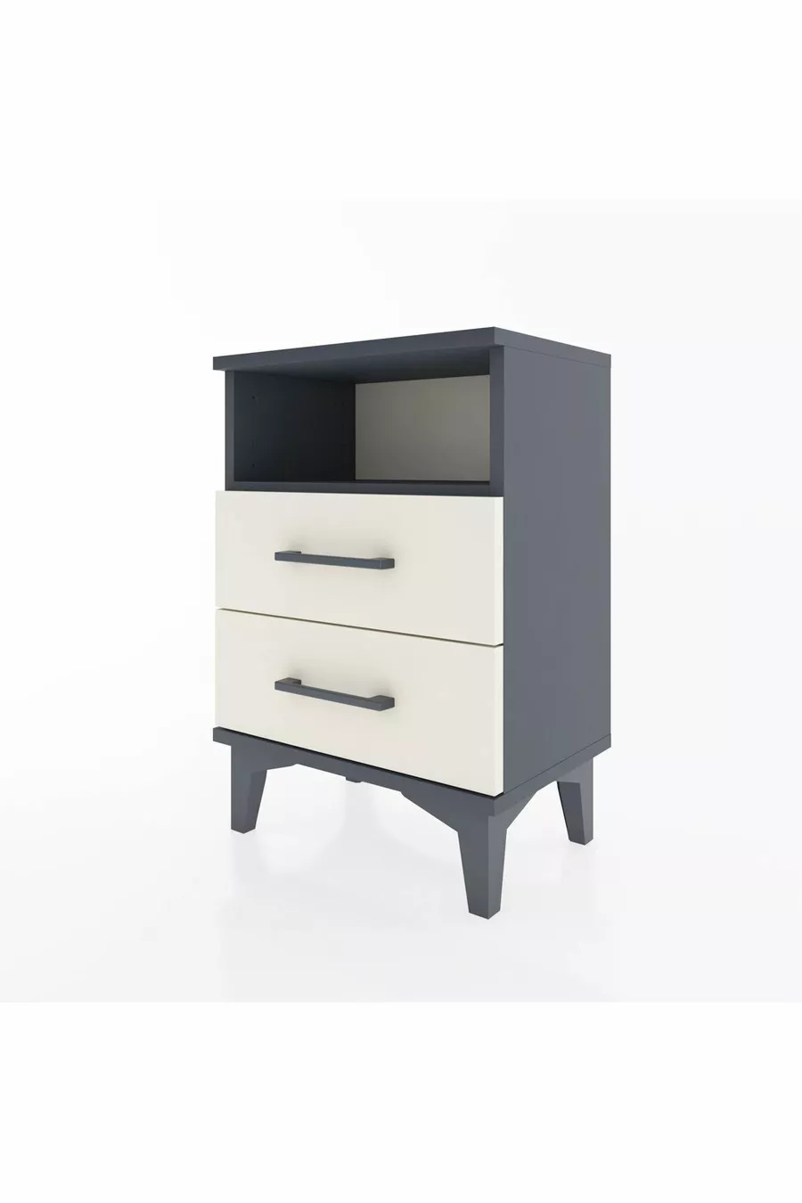 Arges Commode Single Shelf 2 Drawers Anthracite-Attica Marble