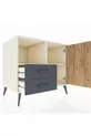 Kronos Dresser with 2 Shelves, 2 Drawers, and 1 Single Door, Moonstone-Pine/Anthracite