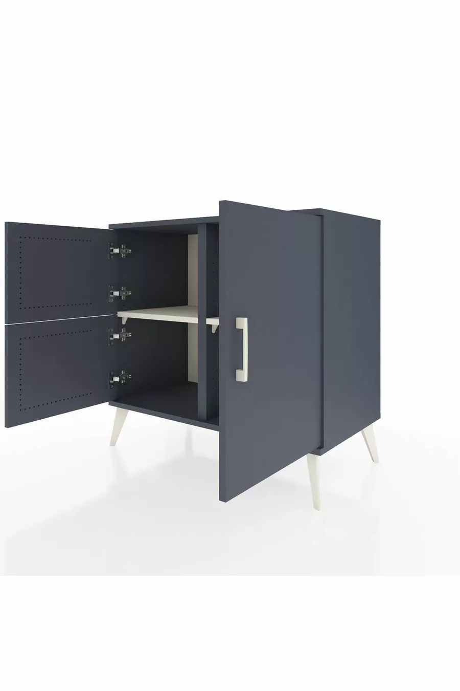 Hyperion Kommode 2 Regale 3 Türen Anthrazit-Anthrazit/Steingrau
