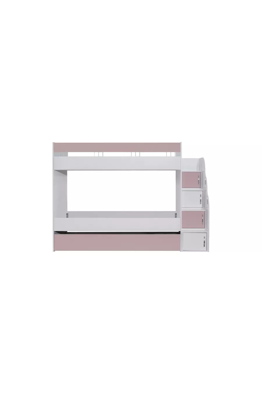 LETTO A CASTELLO, LETTO A CASTELLO BIANCO-ROSA CON CUCCIOLI