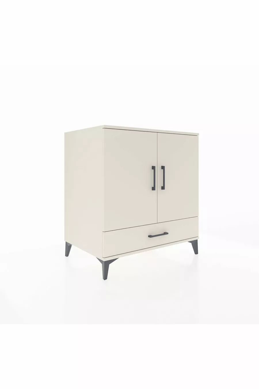 Commode Kronos avec 3 étagères, 1 tiroir et 2 portes, Pierre de Lune-Pier de Lune